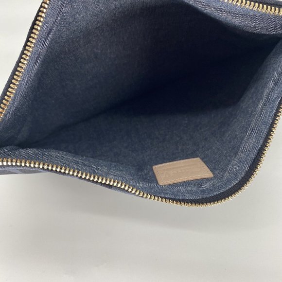 Clare V Foldover Clutch Leopard Grey Animal Print Leather Pouch - Picture 5 of 6